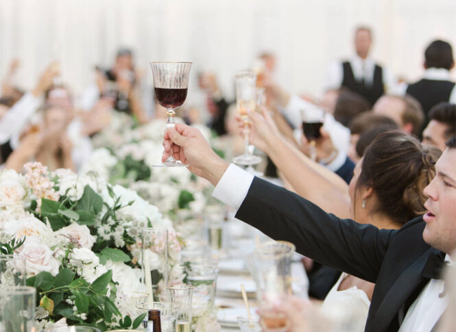 Dallas Wedding Reception Caterer Wine Toast Red Maple Catering